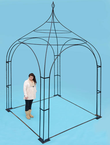 8ft square arbour - with hand forged 'cage' finial