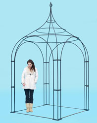 6ft square arbour - with hand forged 'cage' finial