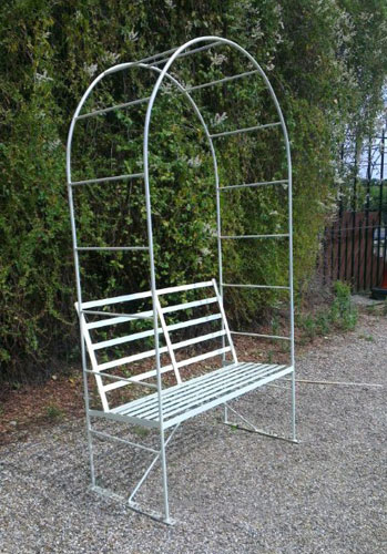 combined arch and bench seat - two seater, painted in 'buttermilk' in photo, but available in other colours.