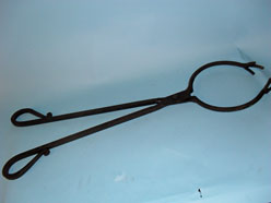 Log tongs - heavy duty with hand forged scrolled handles