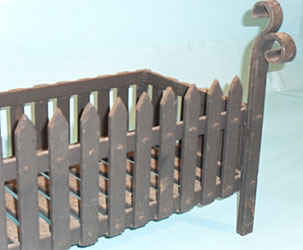 very heavy duty fire grate with hand forged 'swan neck'ends