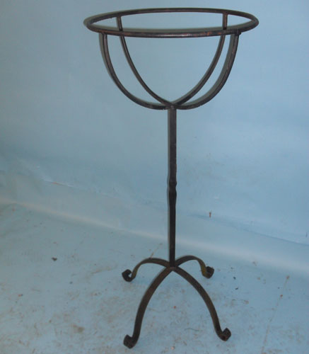 Planter on stand with hand forged scrolls