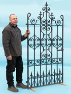 Decorative, hand clipped, hand forged gate