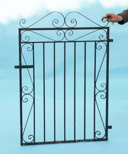 Small gate - with hand forged scrolls