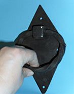 Door knocker - hand forged twisted handle on back plate