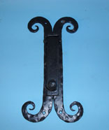 Heavy duty door knocker with hand forge scrolled back plate