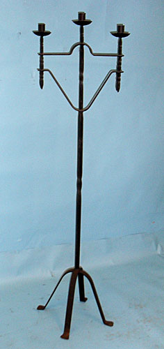 Tall floor standing candelarbra - hand forged scrolls and twists