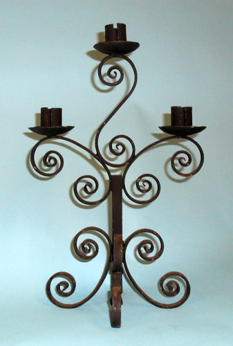 Table top candelabra - made totally out of hand forged scrolls