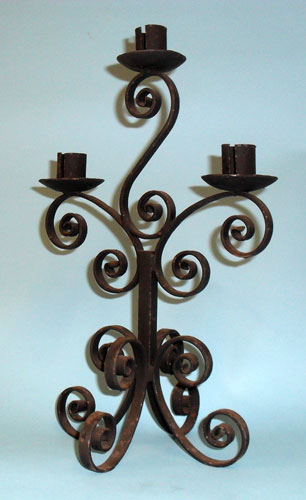 Table top candelabra - made totally out of hand forged scrolls