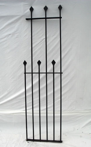 Tall railings with hand forged spears