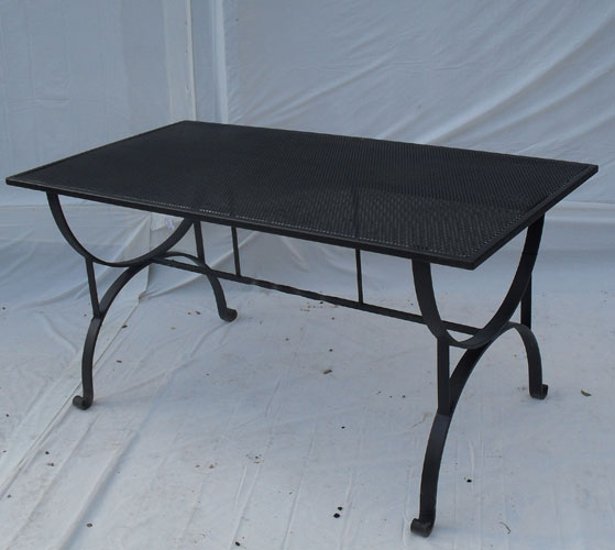 Large heavy duty table hand forged feet and perforated top