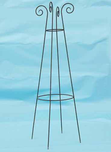 Tall obelisk with hand forged scrolls